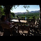 Die Terrasse unserer aktuellen Unterkunft